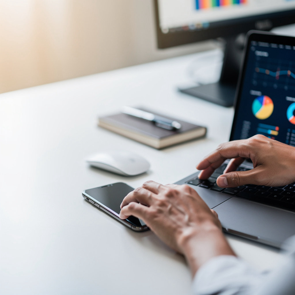 Saint Analytics professional team discussing data analytics solutions in Bakersfield